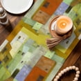 thumbnail image 4 of Table Runner - 48 Inch Long, Abstract Yellow Kitchen Dining Table Runner Dresser Scarves, Painting Buildings Geometric Modern Art Farmhouse Decor for Coffee Tables Wedding Party Banquet, 4 of 8