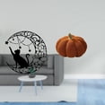 thumbnail image 2 of Dualoai Mystical Black Cat Moon Metal Wall Art Sculpture with Halloween Pumpkin Plush Pillow Sofa Cushion for Bedroom and Living Room Decor, 2 of 8
