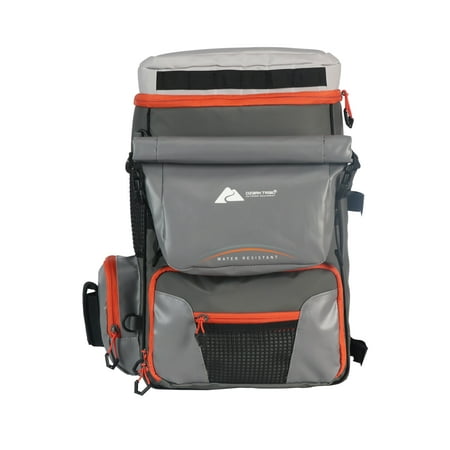 Ozark Trail X-Pro 3700 Fishing Tackle Backpack with Organizer Pockets and Trays Grey