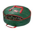 thumbnail image 7 of Homirary Green Christmas Wreath Storage Bag, Holiday Wreath Storage Bag with Red Durable Handles & Dual Smooth Zipper, PE Material, 1Piece, 30", 7 of 7