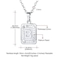 thumbnail image 3 of U7 Initial Monogram Necklace Letter Pendant B Platinum Plated for Women Men,Square Capital Resizable Chain, 3 of 8
