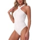 thumbnail image 4 of INSPIRAR CHIC Monos para Mujer con Cuello Halter Sin Mangas Top Mono S Blanco, 4 of 5