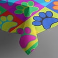 thumbnail image 3 of Colorful Dog Paw Footprint Rectangle Tablecloth 60"x84",Waterproof Polyester Rectangle Table Cloth, Wipeable Spillproof Polyester Tablecloth for Dining, Camping, Indoor and Outdoor, 3 of 5
