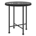 thumbnail image 1 of Mesa de comedor VidaXL redonda con tapa de cristal templado negro, 1 of 7