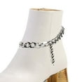 thumbnail image 4 of XYD Women Fashion Block Short Heel Ankle Chain Strap Boots Square Almond Toe Side Zip Booties Dressy Shoes Size 14.5 White, 4 of 4