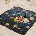 thumbnail image 5 of Sun in Blue and Black Beach Blanket Outdoor Picnic Blanket 78"x 78" Waterproof Foldable for Beach Camping Travel Hiking Grass Lawn Park, 5 of 5
