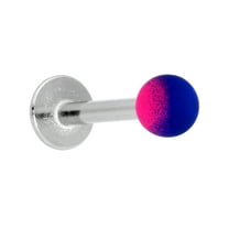 Body Candy Womens 16G Steel Pink Blue Ombre Soft Finish Labret Monroe Lip Ring Tragus Cartilage Stud 5/16"