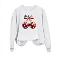 thumbnail image 5 of Sweatshirt for Women Long Sleeve Cherry Print Round Neck Independence Day Casual Sweatshirts White Womens Blouse, 5 of 5