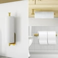 thumbnail image 3 of Paper Towel Holder Under Cabinet, Self-Adhesive or Drilling Gold Paper Towel Rack Wall Mount, SUS304 Stainless Steel Paper Towels Roll for Kitchen, Pantry, Sink, Bathroom, 3 of 5