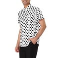 thumbnail image 4 of INSPIRE CHIC Men's Shirts Point Collar Short Sleeve Polka Dots Button Down Shirt 46 Black and White, 4 of 6