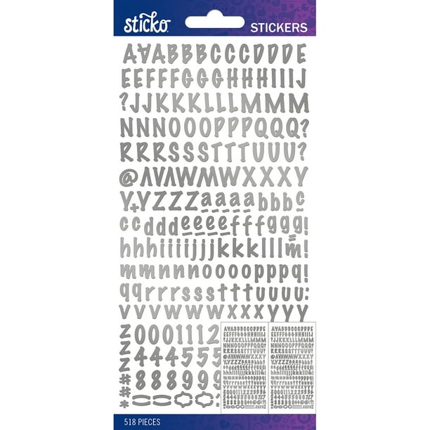 Sticko Alphabet StickersSilver Foil Marker Small