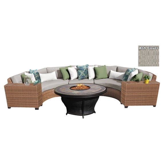 TK Classics Laguna Wicker Set with Tempe Fire Pit Table