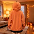 thumbnail image 3 of HomeDM Womens Halloween Pumpkin Hoodie Long Sleeve Orange Novelty Sweatshirts for Party Holiday Outfit, 3 of 6