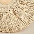 thumbnail image 3 of Bolso de playa de señora de verano Bolso tejido a mano vintage en forma de luna para viajes (Beige), 3 of 8
