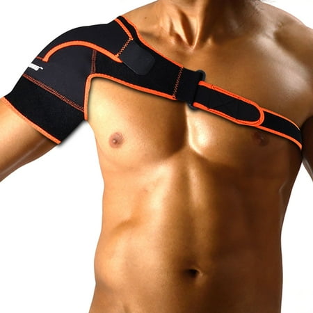 Neoprene Plant Support Inserts - Adjustable Single Shoulder Brace Breathable Neoprene Shoulder Support for Rotator Cuff, Injury Prevention, Dislocated AC Joint, Frozen Shoulder Pain, Sprain, Soreness for left or right shoulder