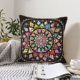 thumbnail image 5 of ZNDUO Throw Pillow, 16"x16" Bed Pillow and Couch Pillows - Indoor Decorative Pillows，Rainbow Mandala Throw Pillow, 5 of 8