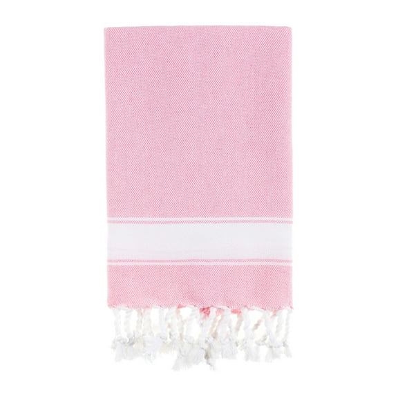 Bello Handwoven Turkish Beach Towel, Soft Peskir Pink, Quick Dry Highly Absorbent Sand-Free Versatile for Beach, Spa, Home, Peshtemal Towel (39 x 66.9 Inches)