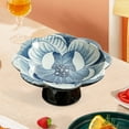 thumbnail image 5 of Aodebiao Fruit Bowl Ceramic Fruit Serving Plate Blue and White Chinoiserie Decor Bowl with Foot for Living Dining Room, 5 of 6