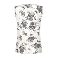 thumbnail image 5 of DeHolifer Summer Tank Tops for Women V-Neck Ribbed Sleeveless Shirts Floral Print Button Up Blouse Casual T-Shirt Black XL, 5 of 5