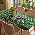 thumbnail image 3 of Happy St. Patrick's Table Cloths for 4 Foot Rectangle Tables, Cute Legs Coin Green Shamrock Leaves Patio Waterproof Elastic Fitted Tablecloths, Washable Rectangular Table Cover for Camping, 3 of 8