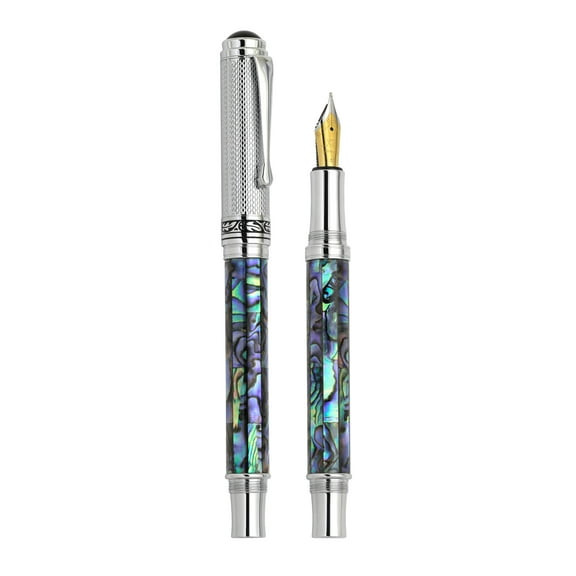 Xezo Xezo Maestro® Paua Abalone Sea Shell Fountain Pen (Medium Nib) - Chrome Plated