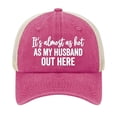 thumbnail image 2 of It's Almost As Hot As My Husband Hats for Womens Fashion Washed Distressed Baseball Cap,Pink, 2 of 5