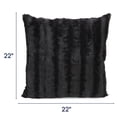 thumbnail image 4 of Cheer Collection Faux Fur Throw Pillows 22" x 22", Set of 2 - Black, 4 of 5