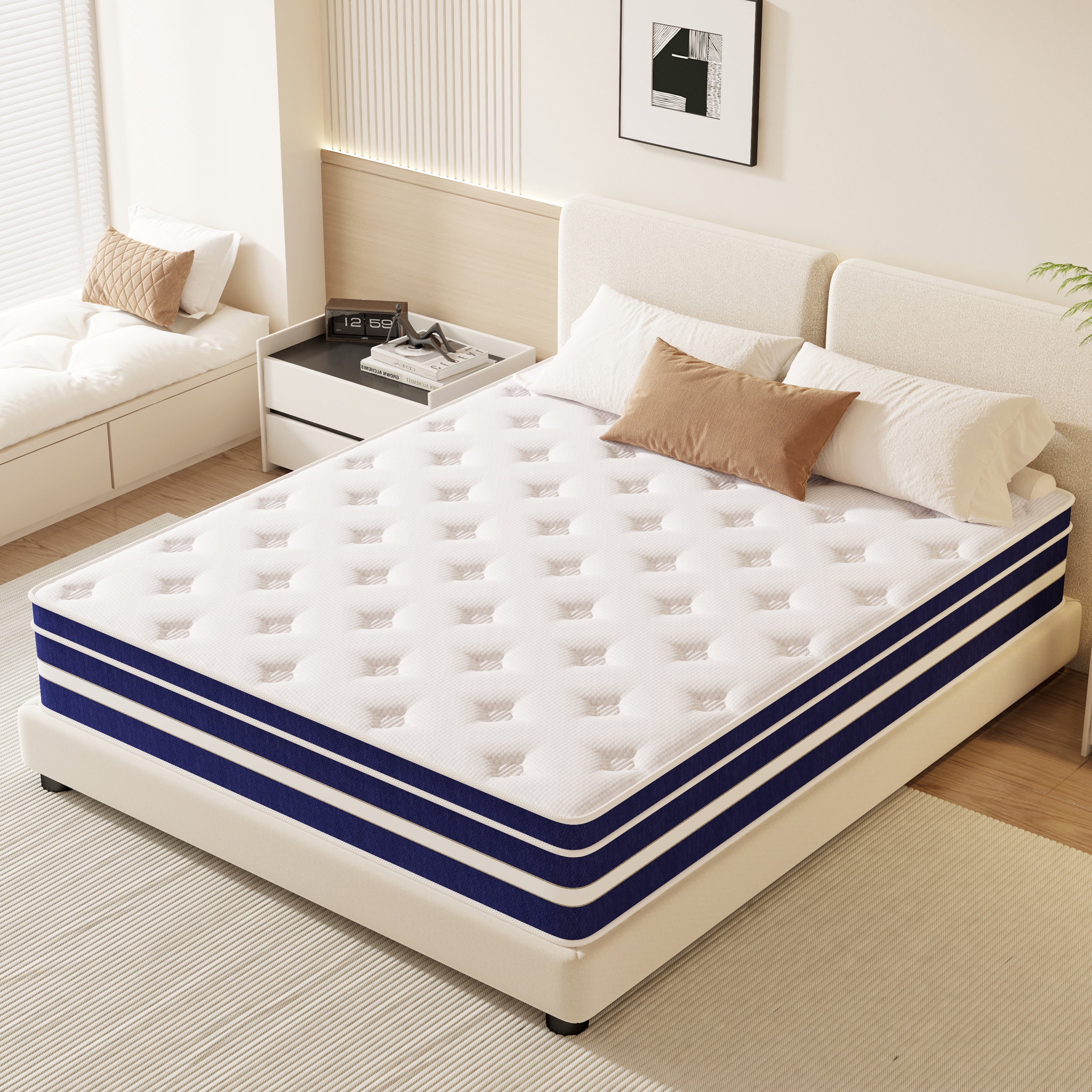 GUUKIN 14 inch Twin Mattress, Memory Foam & Spring Hybrid Medium Comfort Twin Size in a Box,Adult