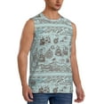 thumbnail image 2 of Balery Pirate Adventure Map Camisetas sin mangas para hombre, absorbe la humedad y protege contra el mal olor.-Small, 2 of 7