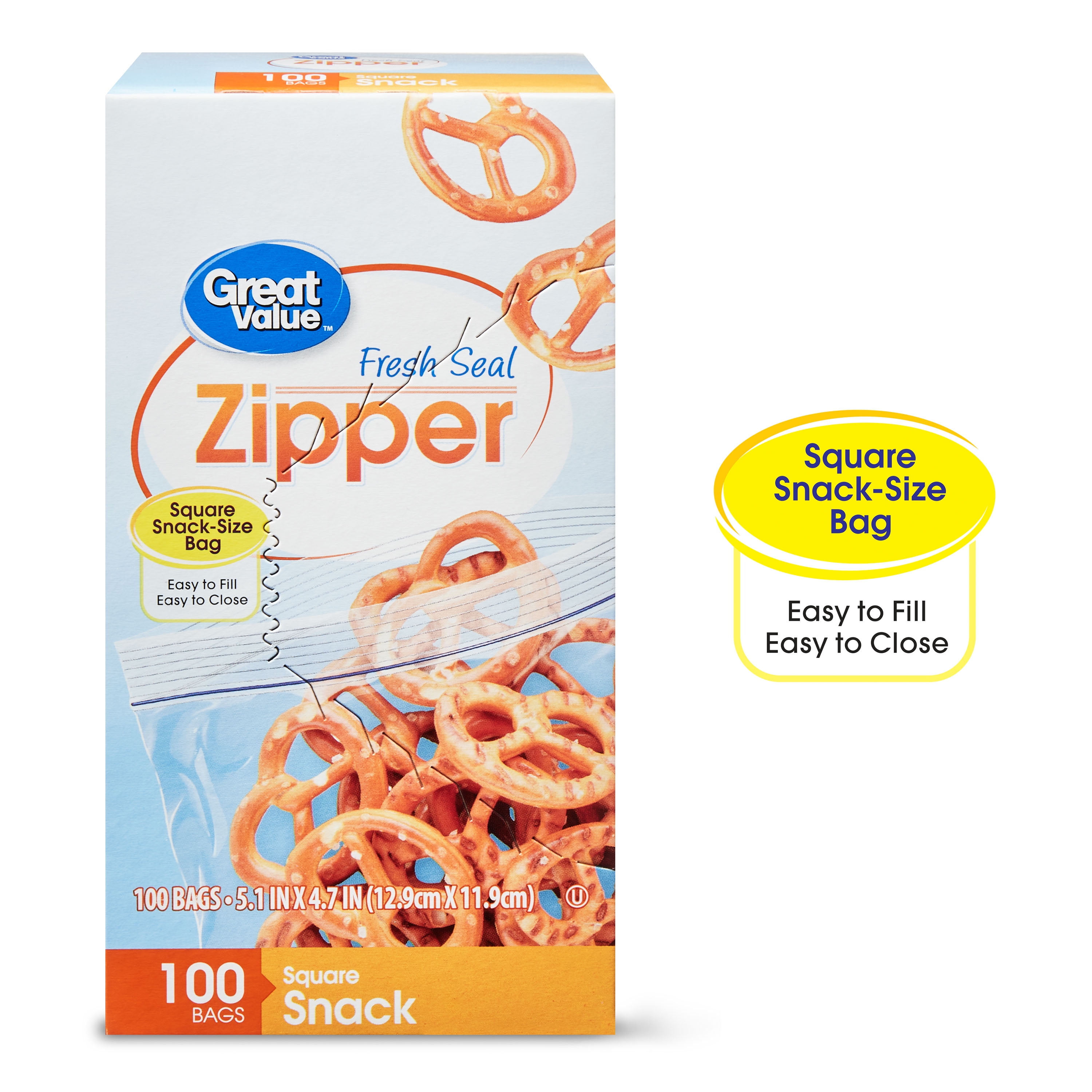 Great Value Zipper Square Snack Bags 100 Count Walmart Com Great Value Zipper Square Snack Bags 100 Count Walmart Com