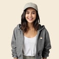 thumbnail image 4 of Dalix Cappuccino Embroidered Fleece Cropped Zip Hoodie Cold Fall Winter Womens in Athletic Heather L Large, 4 of 5