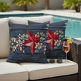 thumbnail image 5 of Outdoor Pillow Covers Stars with American Flag on Wood Waterproof Pillow Cases 18x18 Set of 2, Retro Watercolor Eucalyptus Leaf Throw Pillow Cover Pillowcase for Patio Balcony Couch Garden, 5 of 9