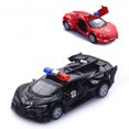 thumbnail image 2 of Modelo de coche de policía de aleación 1:36, adornos para coche de juguete infantil, coche de juguete extraíble (negro brillante, 2 unidades), 2 of 4
