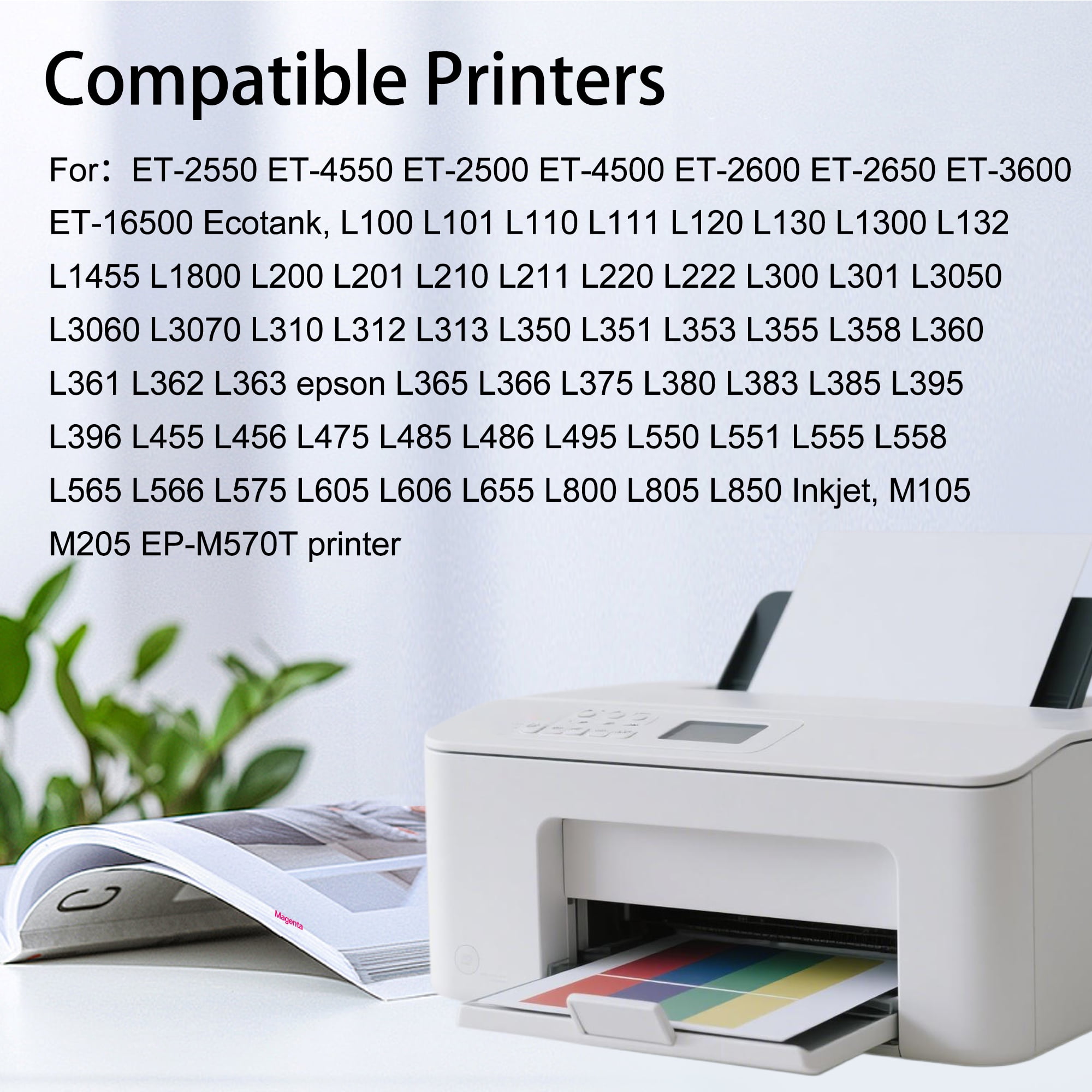 664 Dye Ink Bottle Refill Replacement for L120 L210 L300 L355 L395 L1300 L800 Printer(5 Pack)