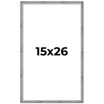 15x26 Frame Silver Grey Distressed Solid Wood Picture Frame | 0.75 Inch Moulding Width | Interior