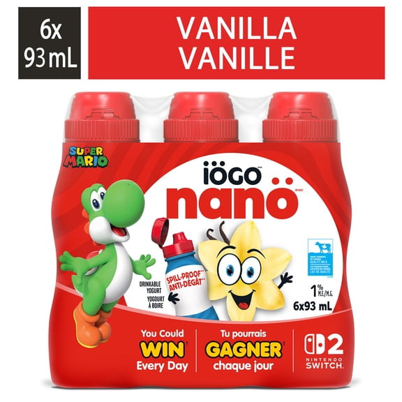 iOGO nano Yogourt à la Vanille en Bouteille,  1% , Yogourt à Boire
