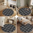 thumbnail image 5 of Round Area Rugs 5Ft, Black Checkered Non-Slip Washable Circle Rugs Carpet, Modern Farmhouse Black Buffalo Plaid Indoor Outdoor Rug Floor Mats Throw Runner for Bedroom Living Room Bathroom, 5 of 8