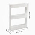 thumbnail image 3 of Plastic Storage Rack 54x12x71cm Movable Storage Rack with Pulley Organizer White Plastic 3-Tier Multi Shelf for Kitchen Living Room Refrigerator Gaps Single Piece JASKFLY, 3 of 9