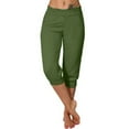 thumbnail image 1 of Timegard Capri Pantalon pour Femmes Été Bas Élastique Bas Resserré Joggers Confortables avec Poches Pantalon Court, 1 of 6
