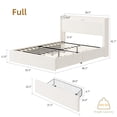 thumbnail image 6 of Jojoka Bed Frame with Storage Headboard, Charging Station & LED Lights, Full Size Bed with 4 Drawers, No Box Spring Needed, Noise-Free Design, White, 6 of 8