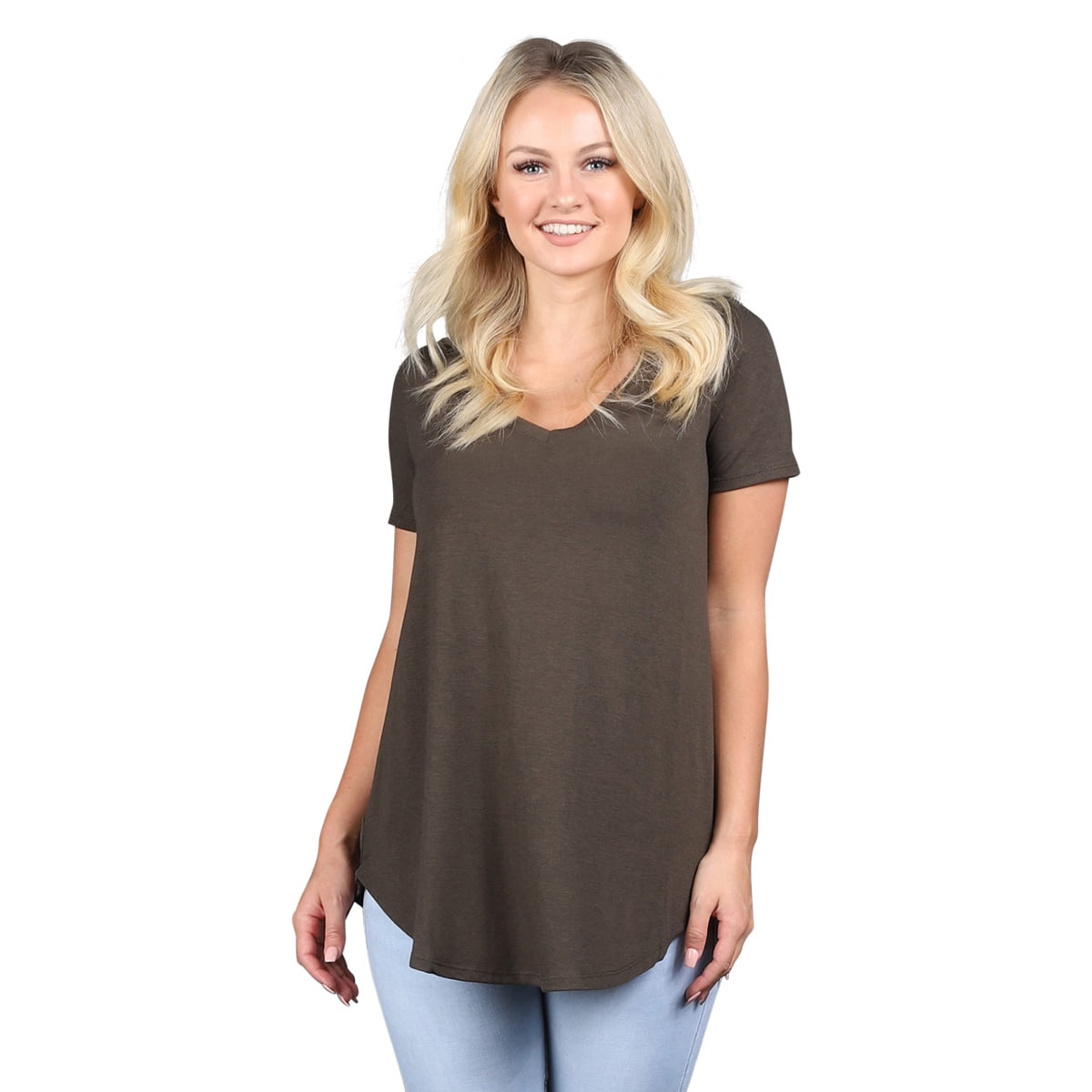 Zenana Outfitters Short Sleeve V-Neck 