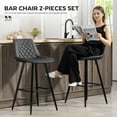 thumbnail image 4 of HOMCOM Bar Stools Set of 2, Counter Height, 27.25" Kitchen Stools, Black, 4 of 10