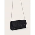 thumbnail image 2 of REMANLAND Women's Satin Pleated Evening Clutch Purse, Black, 2 of 7