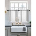 thumbnail image 2 of Grey Striped Tier Curtains 24 Inch Length,Sheer Curtains for Bedroom Living Room Window Modern White Striped Abstract Art Aesthetics Small Half Window Kitchen Curtains & Drapes 27.5"x24" 2 Panels, 2 of 6