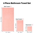 thumbnail image 4 of Juego de toallas de microfibra Orighty de 6 piezas, color rosa, suave y ligero, 4 of 7