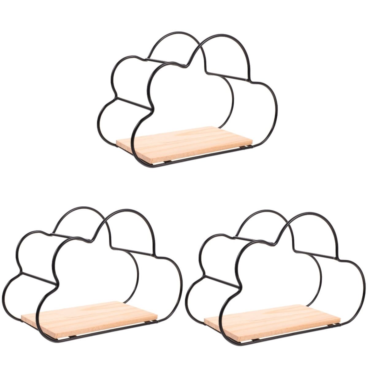 HEALEEP Cloud Shaped Floating Shelf Scandinavian Style 3Pcs 9.1X6.1X3.7in For Home Decor