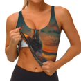 thumbnail image 3 of Balery Sunset Prairie Meditating Horse Sujetadores deportivos con espalda cruzada para mujer, acolchados, sin costuras, de alto impacto, ideales para yoga, gimnasio, entrenamiento y fitness.-Medium, 3 of 8