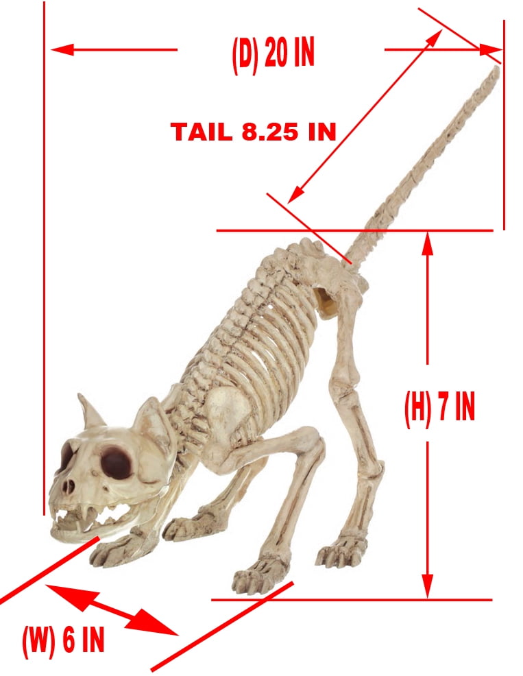 Halloween Faux Skeleton Crazybonez Pouncing Cat Halloween Decoration