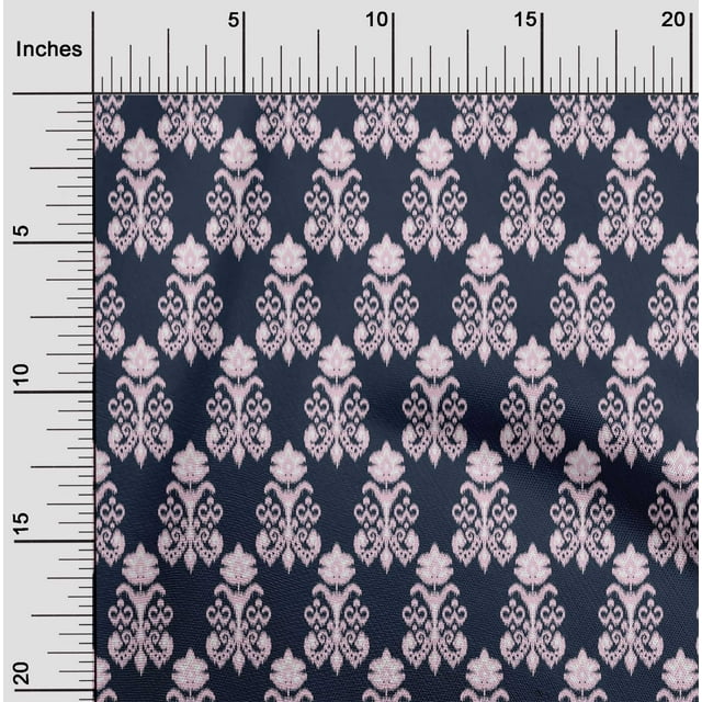 oneOone Cotton Flex Fabric Floral Ikat Print Fabric By The Yard 40 Inch Wide