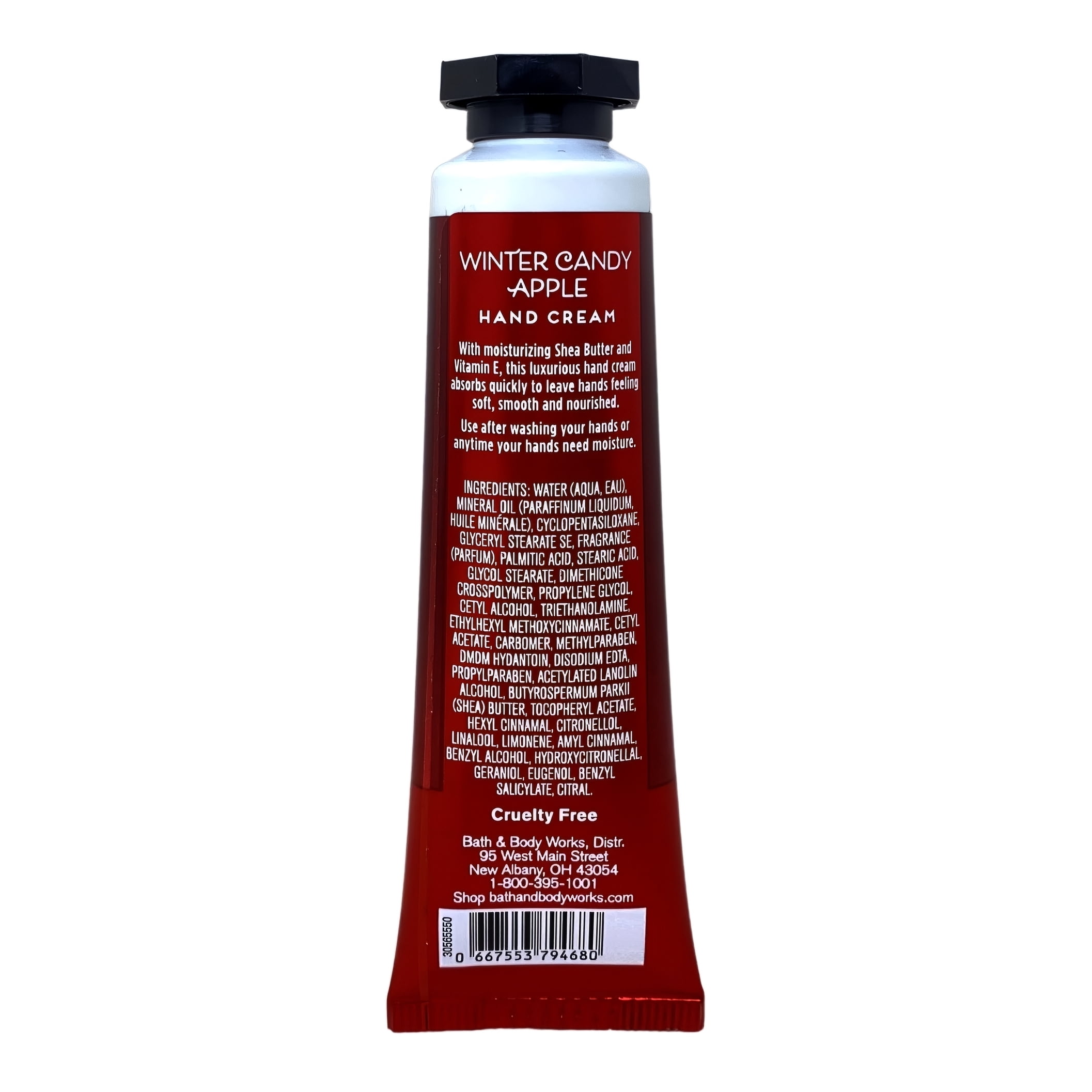 Bath & Body Works Winter Candy Apple 4 Shea Butter Hand Creams with a Natural Oats Mini Soap